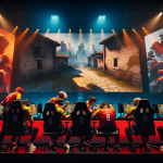 Foto de MOUZ remontando a NAVI, celebración intensa en escenario de esports